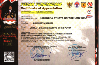 SENKAIDO OPEN INTERNATIONAL KARATE CHAMPIONSHIP PIALA KEMENTERIAAN PEMUDA DAN OLAHRAGA RI